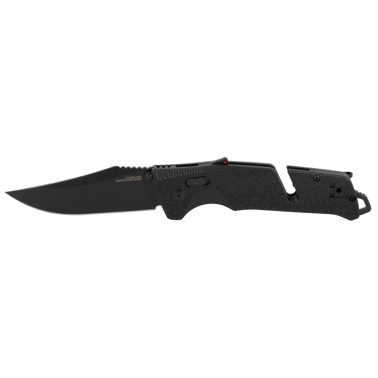 S.O.G SOG11120341 Trident AT 3.70" Folding Clip Point Plain Black TiNi Cryo D2 Steel Blade/Olive Drab w/FDE Accents GRN Handle Features Line Cutter/Glass Breaker