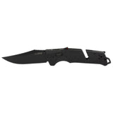 S.O.G SOG11120341 Trident AT 3.70" Folding Clip Point Plain Black TiNi Cryo D2 Steel Blade/Olive Drab w/FDE Accents GRN Handle Features Line Cutter/Glass Breaker