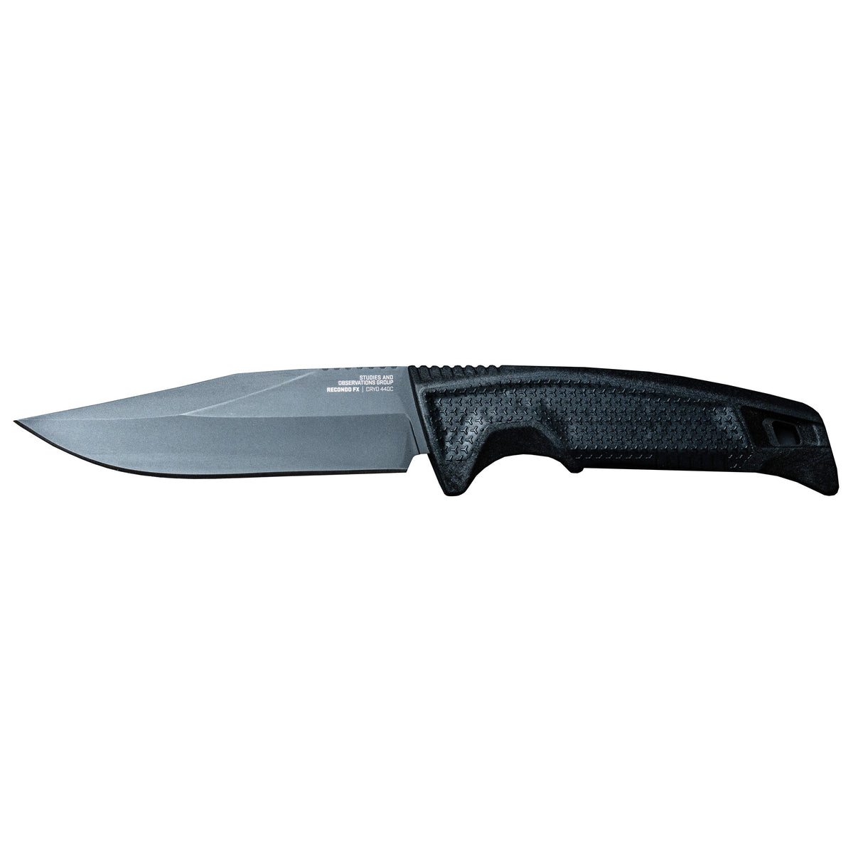 S.O.G SOG17220157 Recondo FX 4.60" Fixed Plain Satin TiNi Full Tang Cryo 440C SS Blade/ Black Overmolded GRN Handle