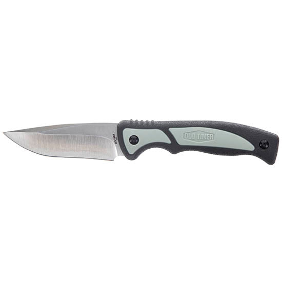 Old Timer 1137135 Trail Boss3.70" Fixed Drop Point Plain Stainless Steel Blade 5.25" TPE Handle Includes Sheath