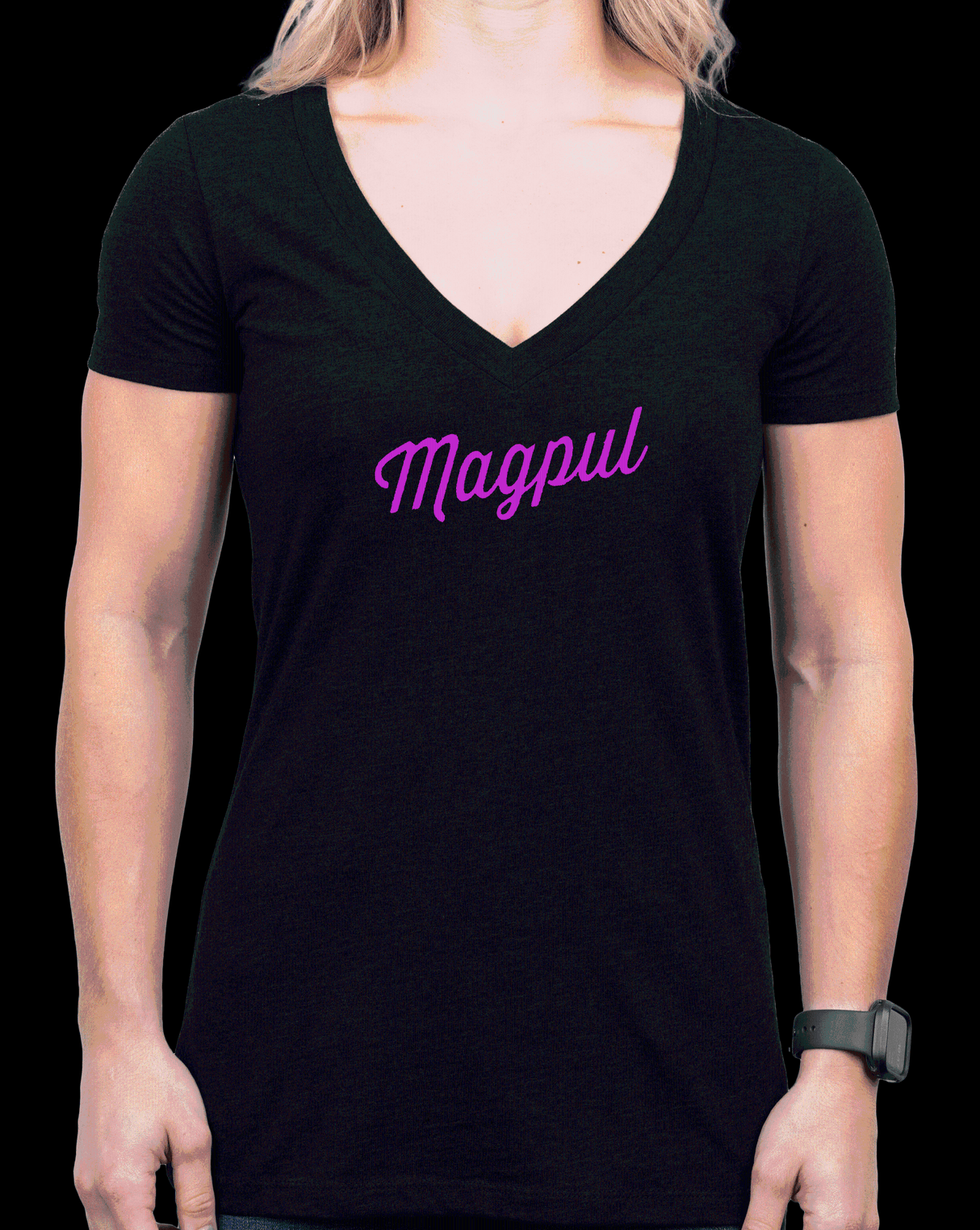 Magpul MAG1336-001-L Rover Script Women's Black Cotton/Polyester Short Sleeve Large