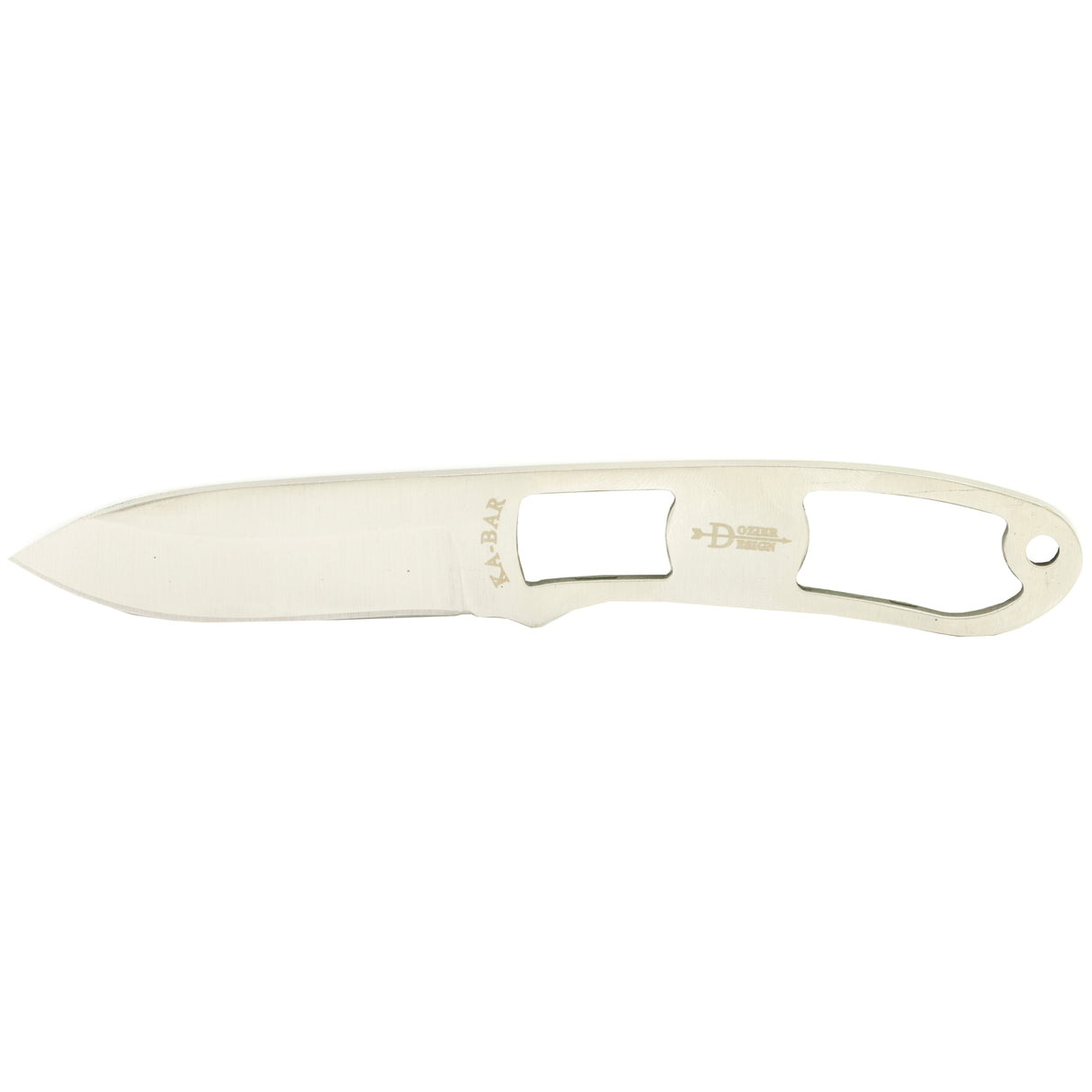 KA-BAR Dozier Skeleton Fixed Blade Knife 2.625" Satin Drop Point Blade, Satin Stainless Steel Handle