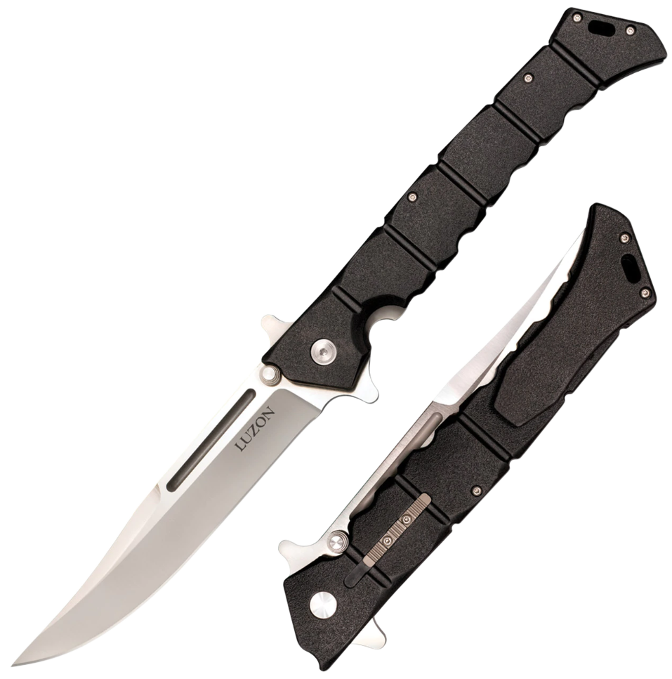 Cold Steel CS20NQX LuzonLarge 6" Folding Plain 8Cr13MoV SS Blade/Black GFN Handle Features Safety Switch Includes Pocket Clip