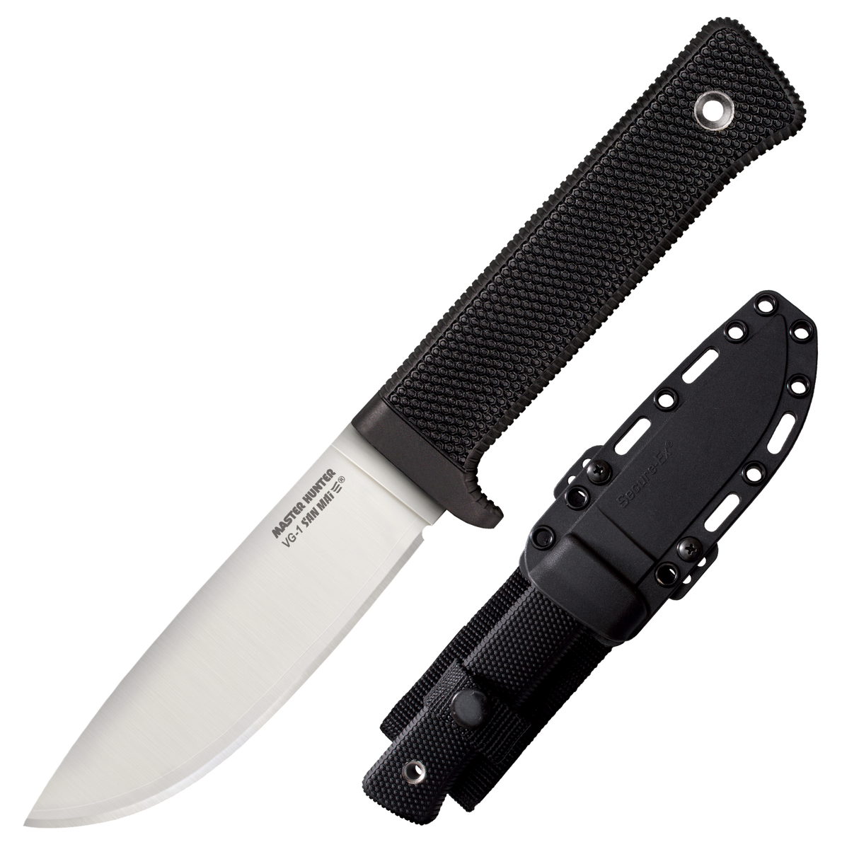 Cold Steel 36JSK Master Hunter4.50" Fixed Plain Drop Point VG-1 San Mai III Blade/Black Kray-Ex Handle