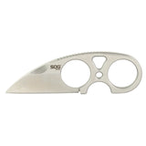 S.O.G SOGJB01KCP Snarl2.30" Fixed Plain Sheepsfoot Satin 9Cr18MoV SS Blade/ Silver Stainless Steel Handle