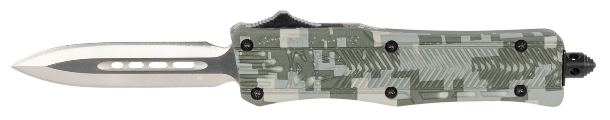 CobraTec Knives SADCCTK1SDAGNS CTK-1Small 2.75" OTF Dagger Plain D2 Steel Blade/Winter Digi Camo Aluminum Handle Features Glass Breaker Includes Pocket Clip