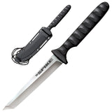 Cold Steel CS53NCT Spike4" Fixed Tanto Plain Cryo 4116 SS Blade/Black Scalloped Griv-Ex Handle Includes Bead Chain Lanyard/Sheath