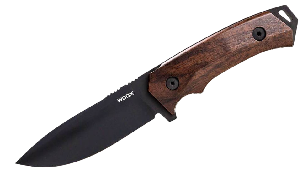 Woox BUKNF00101 Rock 624.25" Fixed Plain Black Mil-Spec Sleipner Steel Blade 4.75" Walnut Handle