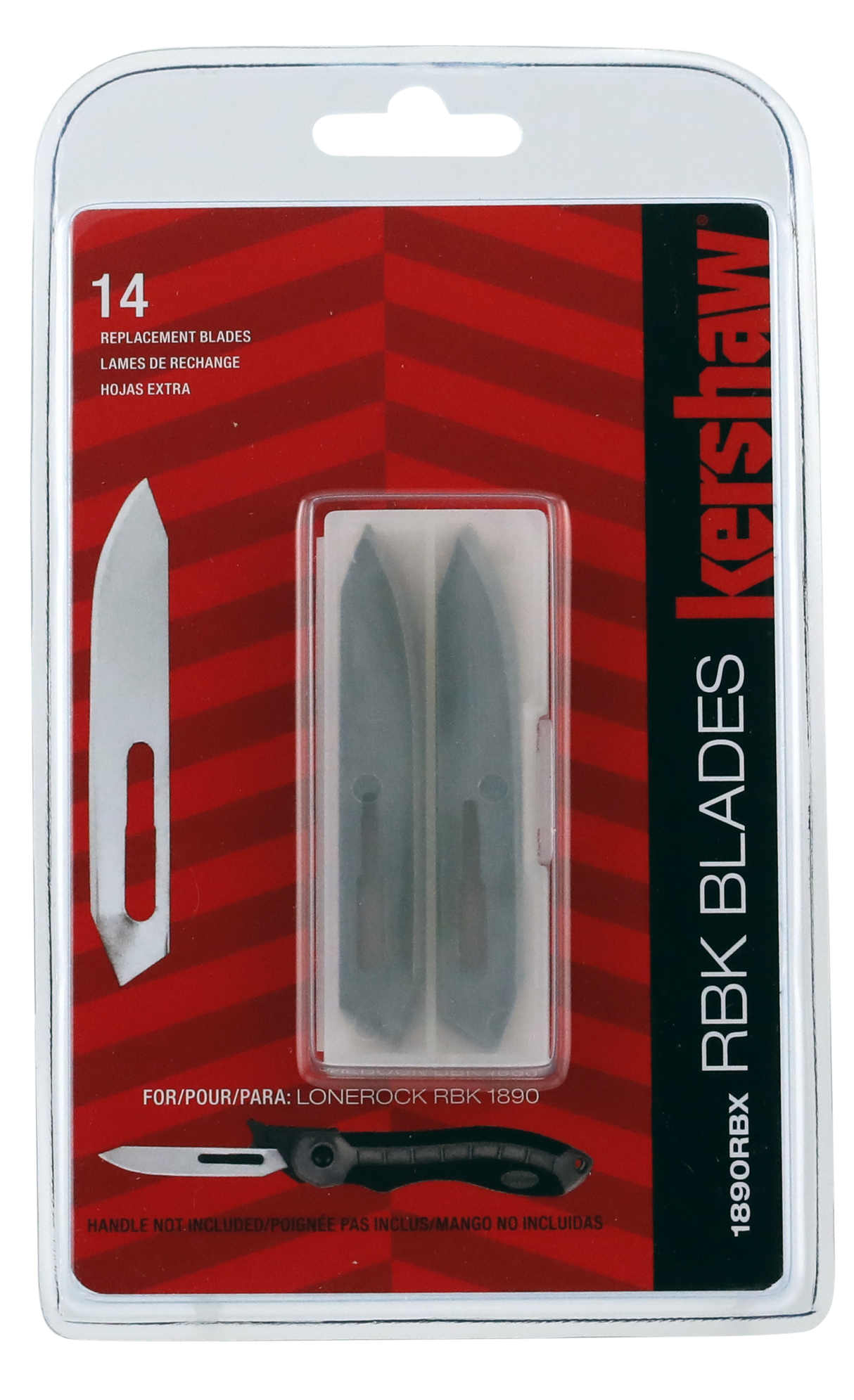 Kershaw 1890RBX LoneRock RBK Replacement Blades Drop Point 2.75" Satin 60A SS Blade 14 Blades