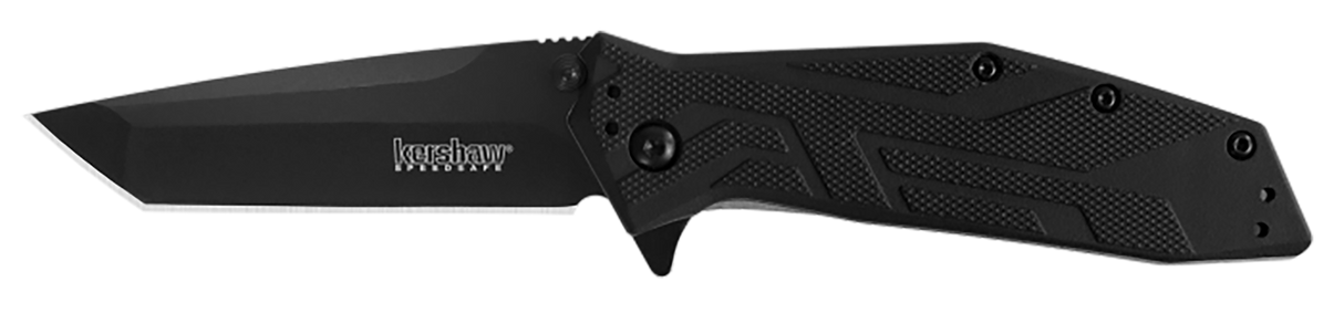 Kershaw 1990 Brawler3" Folding Tanto Plain Black Oxide 8Cr13MoV SS Blade Black Glass-Filled Nylon Handle Includes Pocket Clip