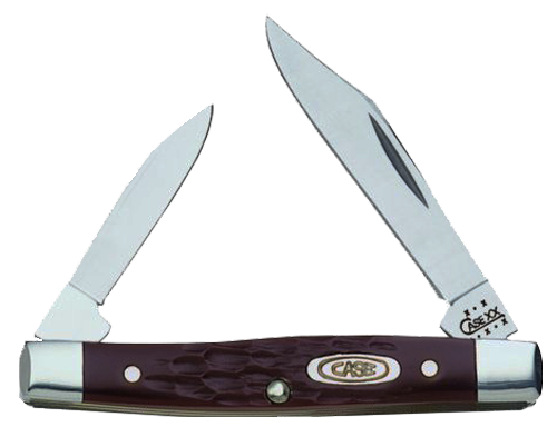 Case 00083 Pen Small 2"/1.47" Folding Clip/Pen Plain As-Ground Stainless Steel Blade Brown Jigged Synthetic Handle