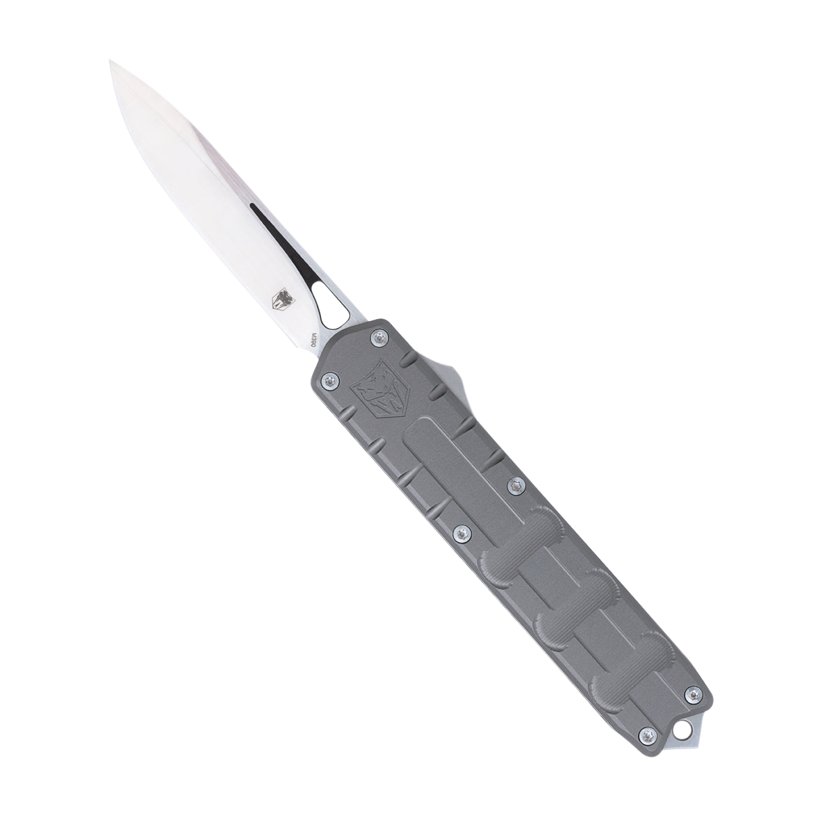 CobraTec Knives CTEGRYM390DNS Enforcer3.25" OTF Drop Point Plain M390 Steel Blade/Gray Aluminum Handle