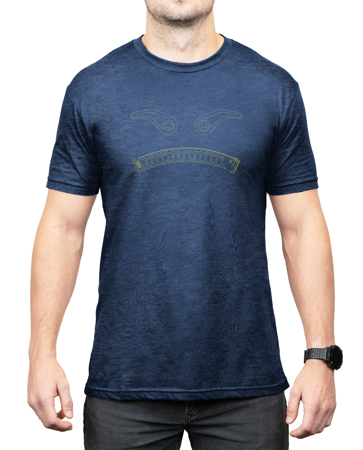 Magpul MAG12684113X MagmouthNavy Heather Cotton/Polyester Short Sleeve 3XL