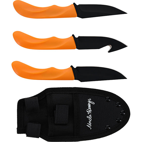 BTI UNCLE HENRY 3PC FIXED BLADE COMBO ORANGE