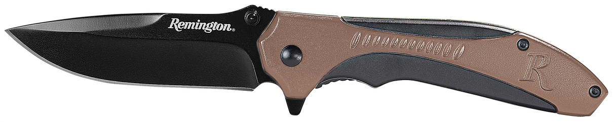 Remington Accessories 15669 SportsmanFolding 8Cr13MoV SS Blade Black/Tan G10 Handle Includes Pocket Clip