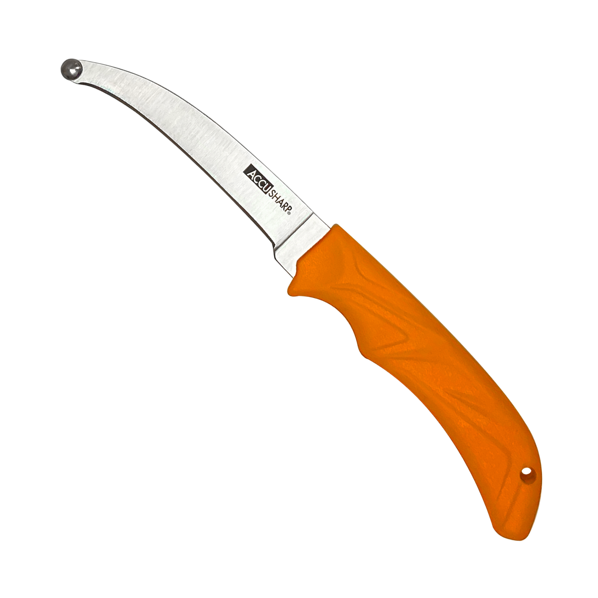 AccuSharp 734C AccuZip4" Fixed Plain Stainless Steel/ Blade Blaze Orange Ergonomic Anti-Slip Rubber Handle