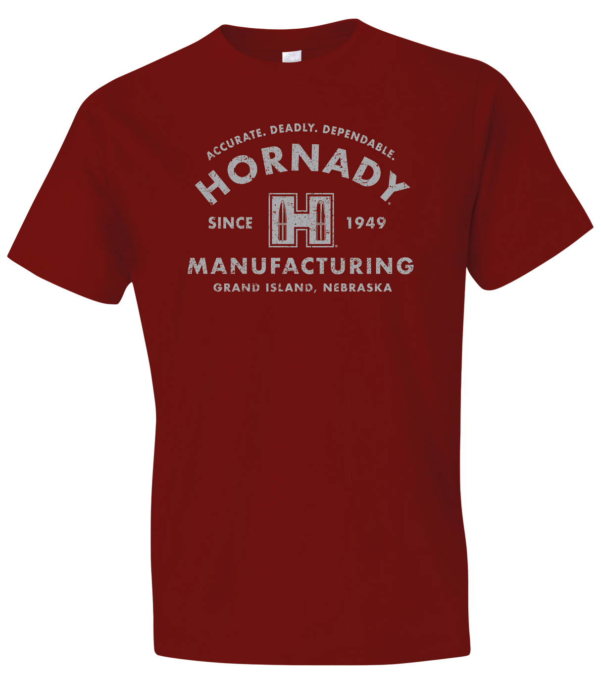 Hornady Gear 31422 Hornady T-Shirt MFG Cardinal Short Sleeve Medium