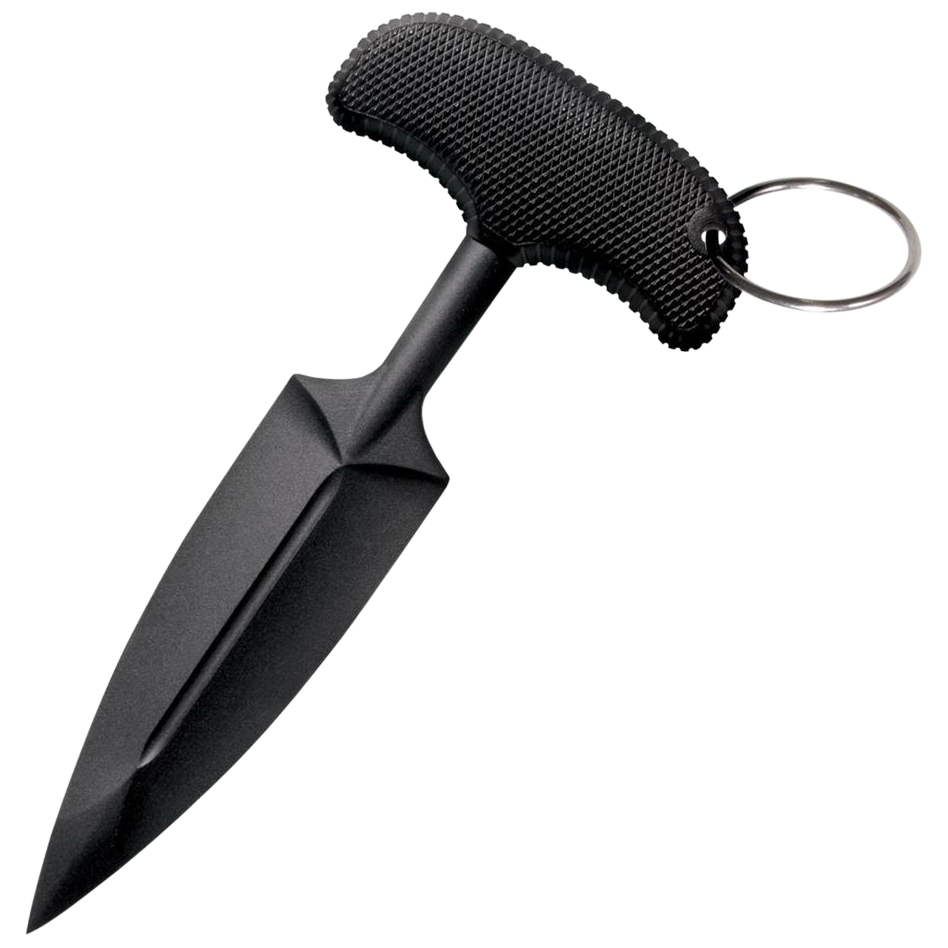 Cold Steel CS92FPA FGX Push Blade I 3.50" Fixed Plain Black Textured Griv-Ex w/Overmold Kray-Ex Handle