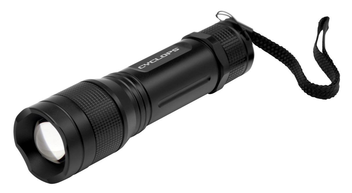 Cyclops TF-350 Lumen Flashlight LED with 3 AAA Batteries Aluminum Black