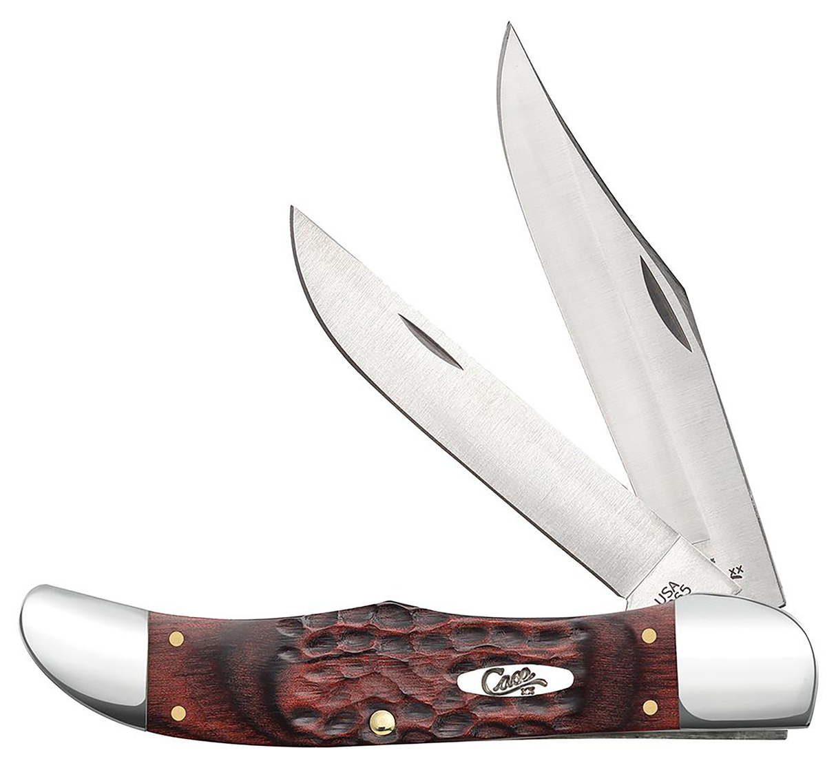 Case 00189 Hunter4.10" Folding Clip/Skinner Plain As-Ground Tru-Sharp SS Blade/Jigged Rosewood Handle