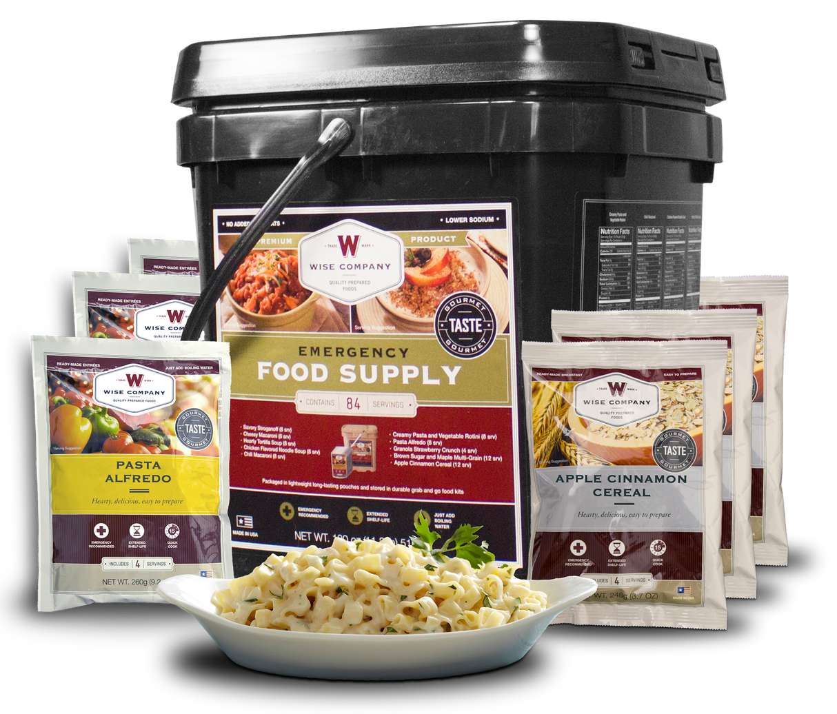 ReadyWise Gluten Free 84 Serving Breakfast and Entree Grab & Go Freeze Dried Food Kit