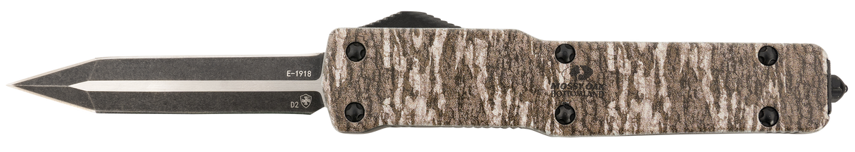 Templar Knife MAMOB121 Mossy Oak Lightweight Slim 3.16" OTF Dagger Plain Black Oxide Stonewashed Powder Coated D2 Steel Blade/ 4.93" Mossy Oak Bottomland Aged Aluminum Handle