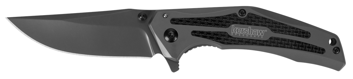 Kershaw 8300 DuoJet3.25" Folding Clip Point Plain Gray TiCN 8Cr13MoV SS Blade Gray TiCN Stainless Steel Handle Includes Pocket Clip