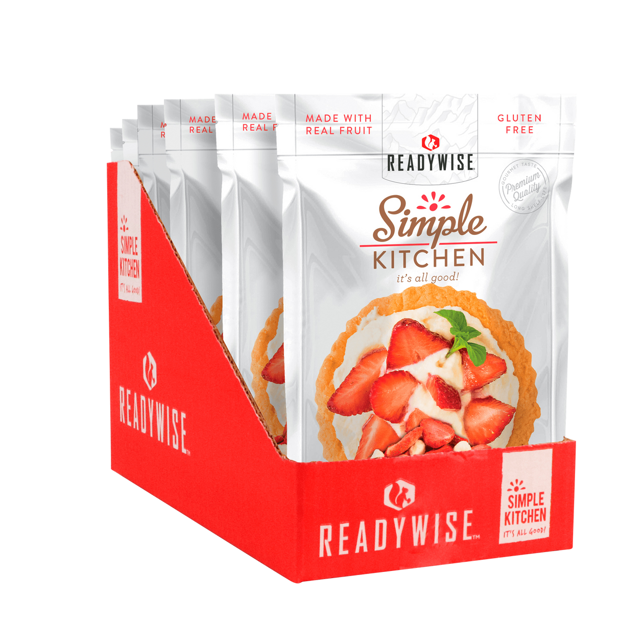 ReadyWise SK05913 Simple Kitchen Freeze Dried Fruit Strawberry Yogurt Tart 1 Serving Pouch 6 Per Case