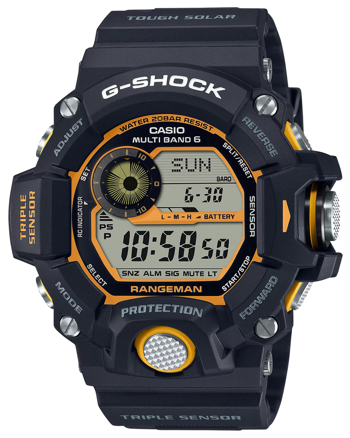 G-shock/vlc Distribution G-shock, Gshock Gw9400y1 Tactical Rangeman Solar Blk/yel