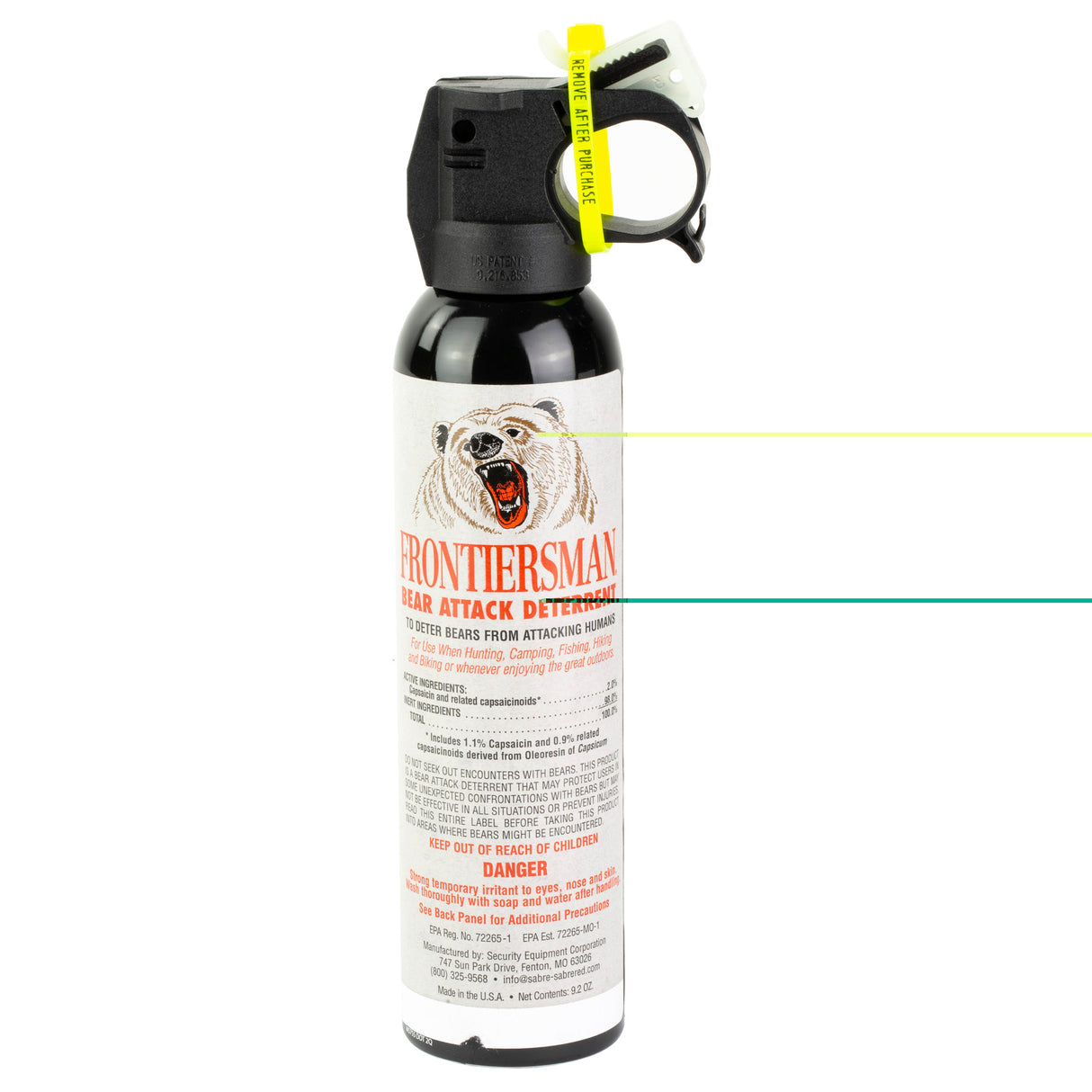 Sabre FBAD03 Frontiersman Bear Spray Effective 30 ft 7.90 oz Aerosol Repels Bears