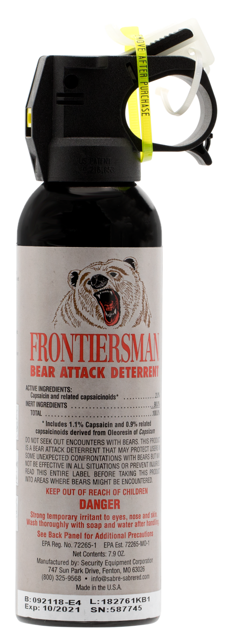 Sabre FBAD03 Frontiersman Bear Spray Effective 30 ft 7.90 oz Aerosol Repels Bears