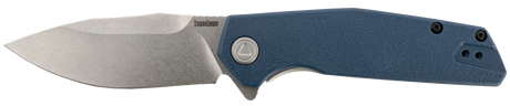 Kershaw 2036 Lucid3.20" Folding Clip Point Plain Stonewashed 8Cr13MoV SS Blade/Blue/Stonewashed Glass Filled Nylon/SS Handle Includes Pocket Clip