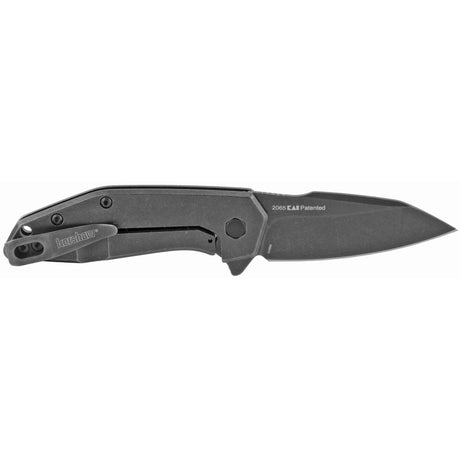 Kershaw Gravel, 2.5" Folding Knife/Assisted, Drop Point, Plain Edge, 8CR13MOV/BlackWash,2065 Stainless Steel Black-Oxide BlackWash Handle